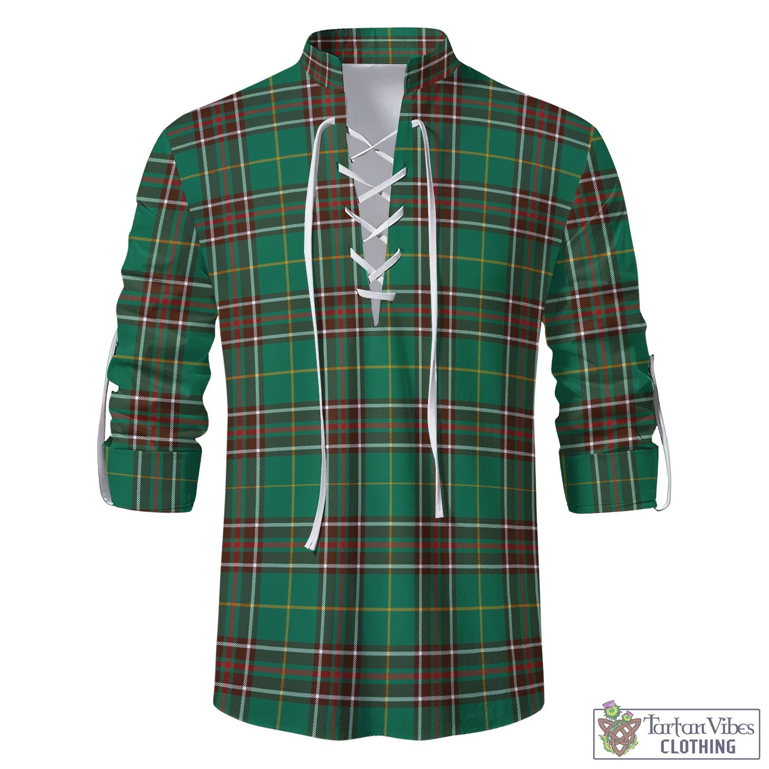 Tartan Vibes Clothing Newfoundland And Labrador Province Canada Tartan Men's Scottish Traditional Jacobite Ghillie Kilt Shirt