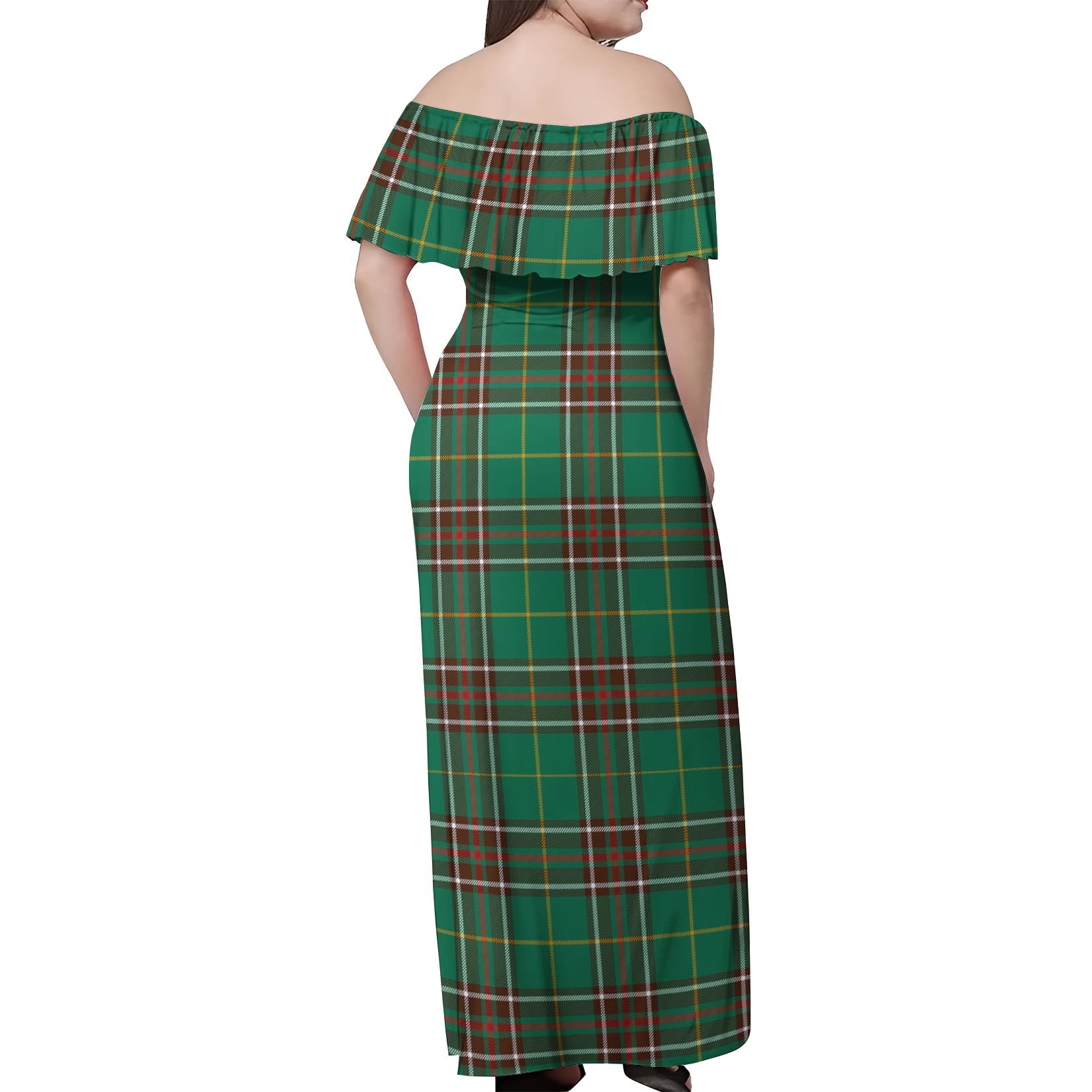 Newfoundland And Labrador Province Canada Tartan Off Shoulder Long Dress - Tartanvibesclothing