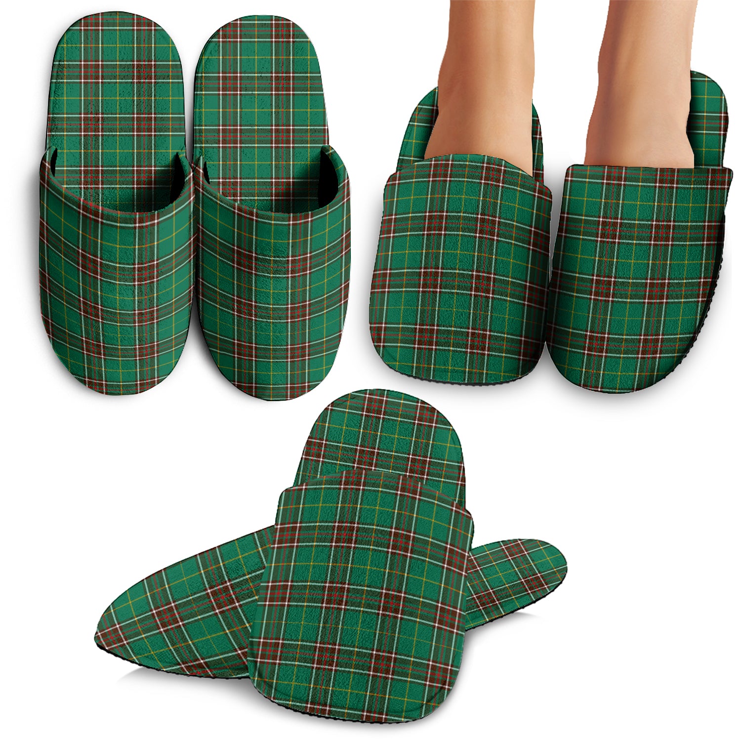 Newfoundland And Labrador Province Canada Tartan Home Slippers - Tartanvibesclothing Shop