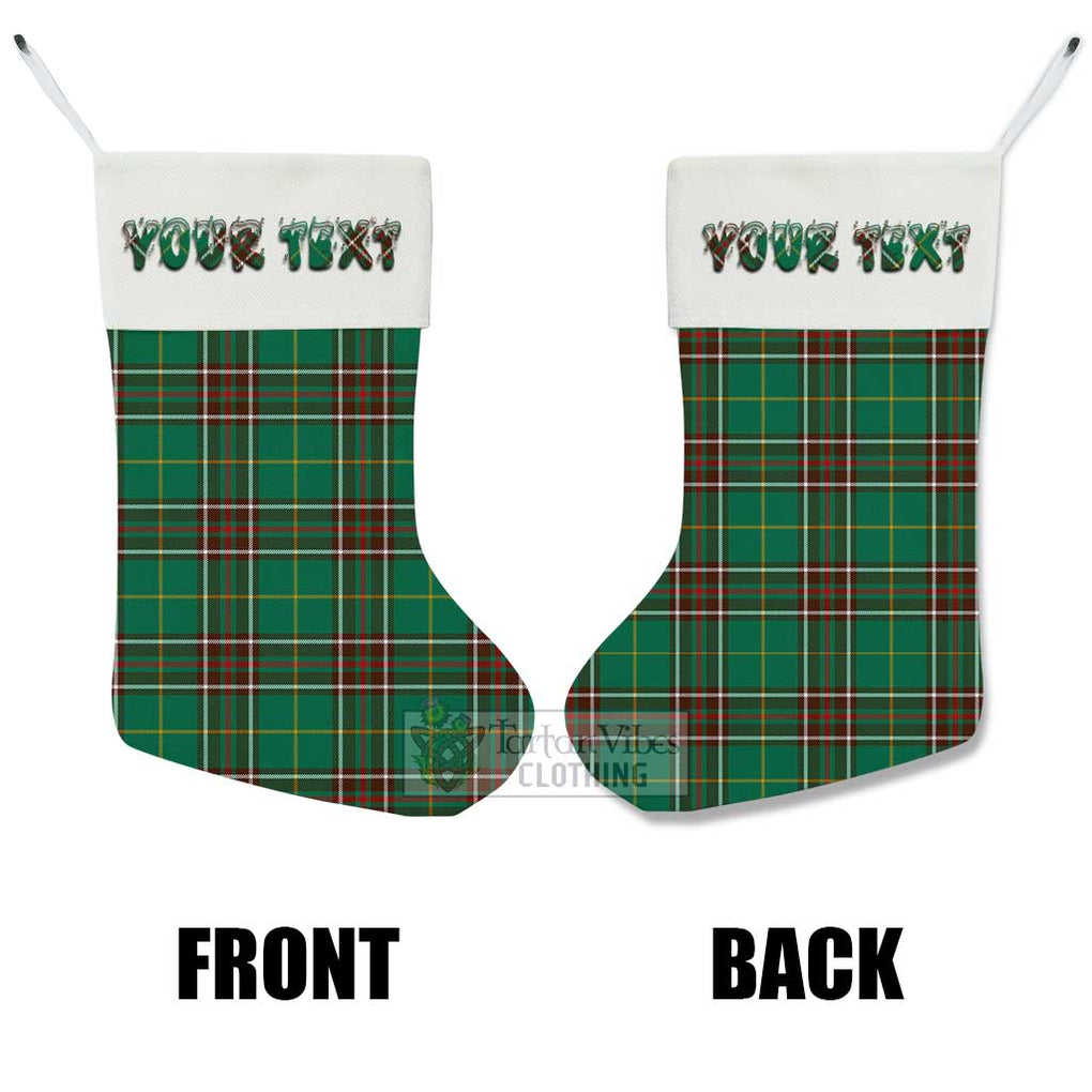 Tartan Vibes Clothing Newfoundland And Labrador Province Canada Tartan Christmas Stocking with Personalized Text