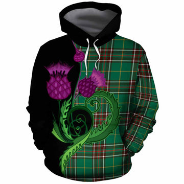 Newfoundland And Labrador Province Canada Tartan Cotton Hoodie Traditional Scottish Thistle