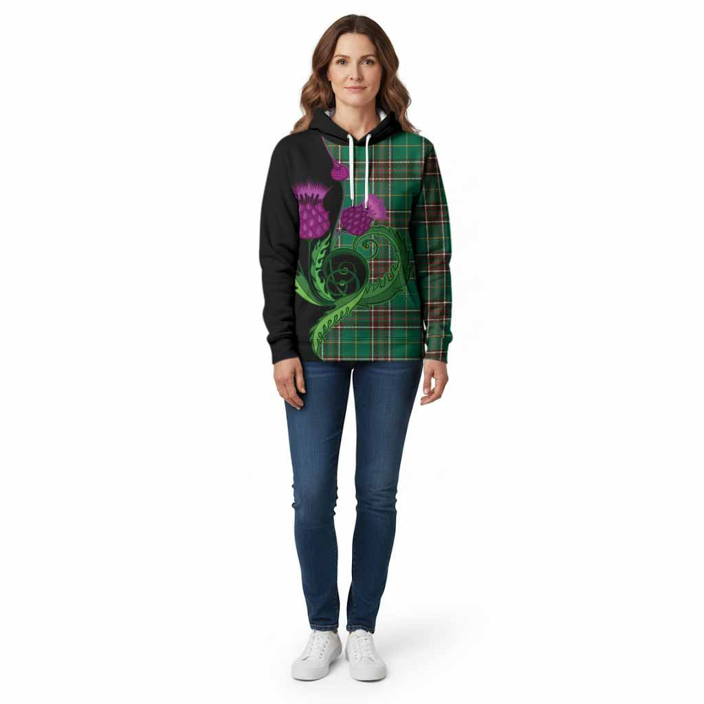 Newfoundland And Labrador Province Canada Tartan Cotton Hoodie Traditional Scottish Thistle