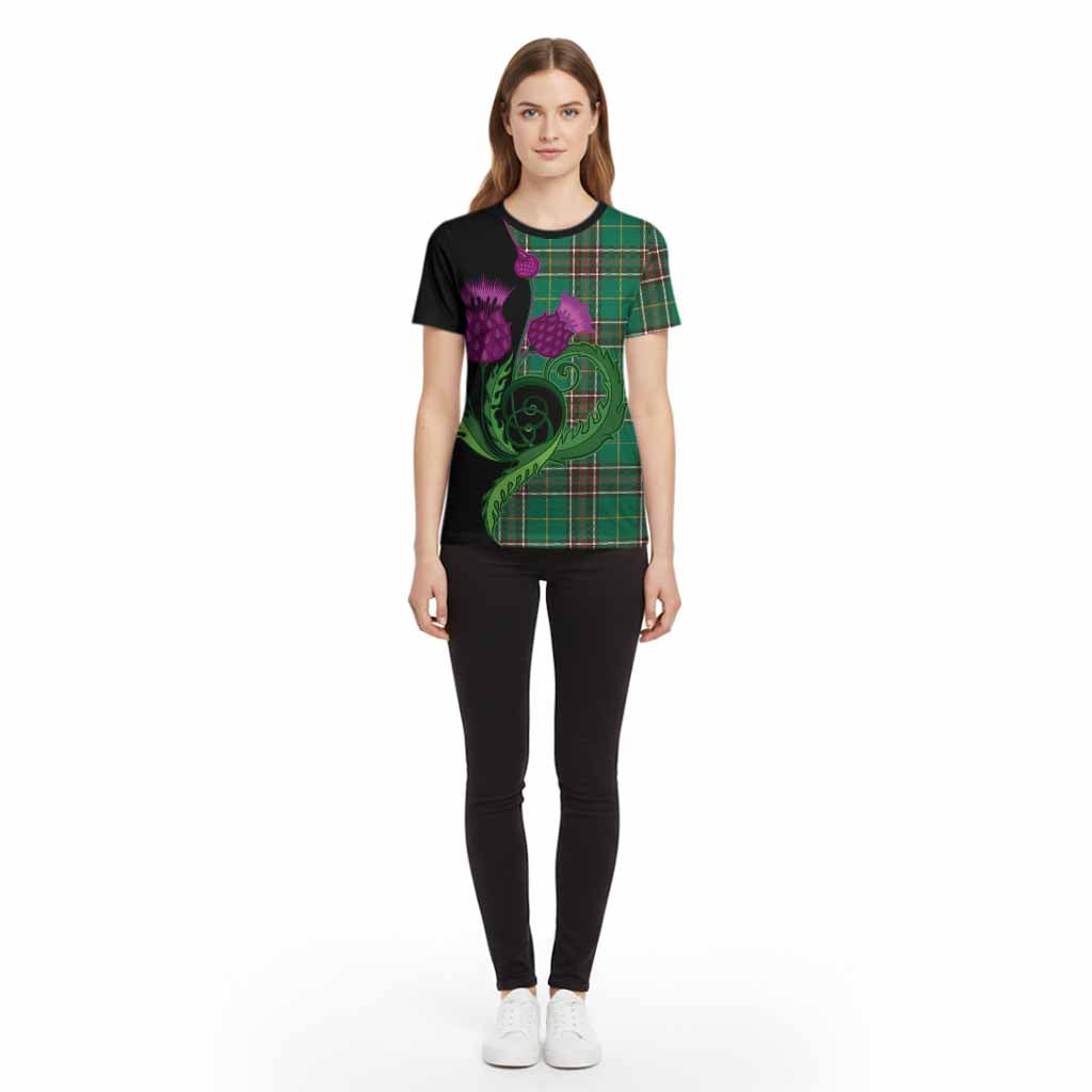 Newfoundland And Labrador Province Canada Tartan Cotton T-shirt Traditional Scottish Thistle