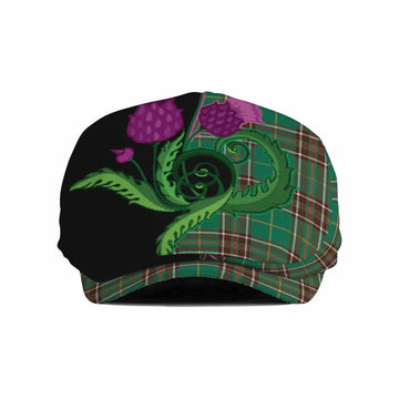 Newfoundland And Labrador Province Canada Tartan Flat Cap, Jeff Cap Traditional Scottish Thistle