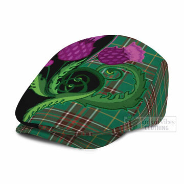 Newfoundland And Labrador Province Canada Tartan Flat Cap, Jeff Cap Traditional Scottish Thistle