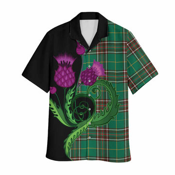 Newfoundland And Labrador Province Canada Tartan Hawaiian Shirt Traditional Scottish Thistle
