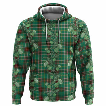 Newfoundland And Labrador Province Canada Tartan Hoodie Seamless Scottish Thistle Flowers