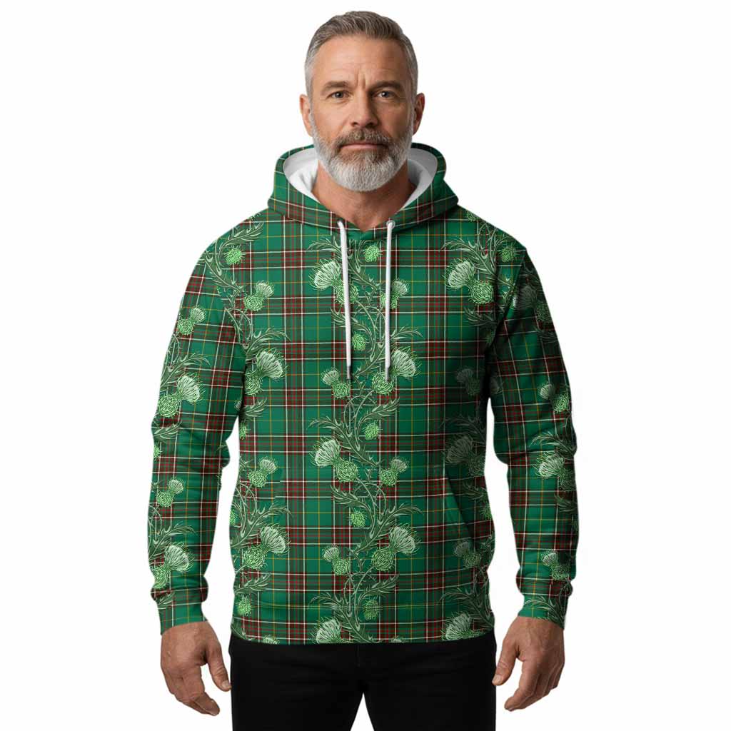 Newfoundland And Labrador Province Canada Tartan Hoodie Seamless Scottish Thistle Flowers