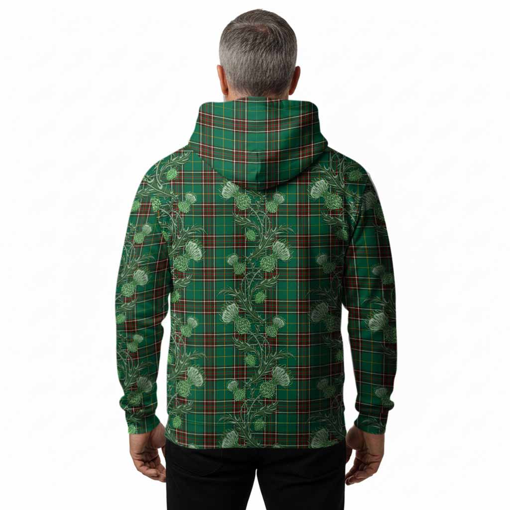 Newfoundland And Labrador Province Canada Tartan Hoodie Seamless Scottish Thistle Flowers