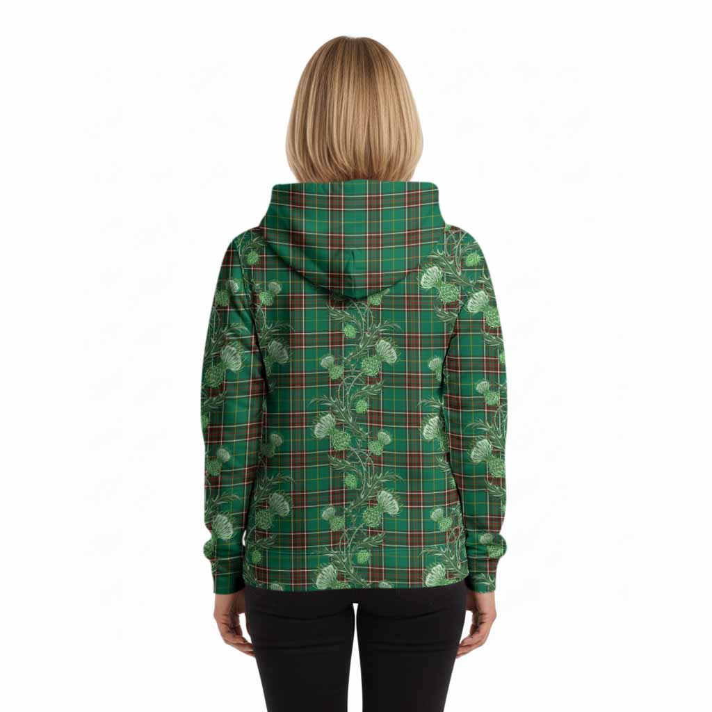 Newfoundland And Labrador Province Canada Tartan Hoodie Seamless Scottish Thistle Flowers