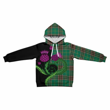 Newfoundland And Labrador Province Canada Tartan Kid Hoodie Traditional Scottish Thistle