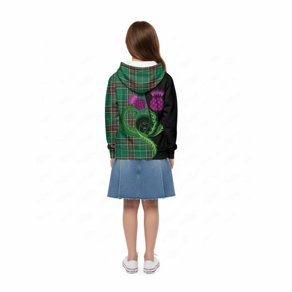 Newfoundland And Labrador Province Canada Tartan Kid Hoodie Traditional Scottish Thistle