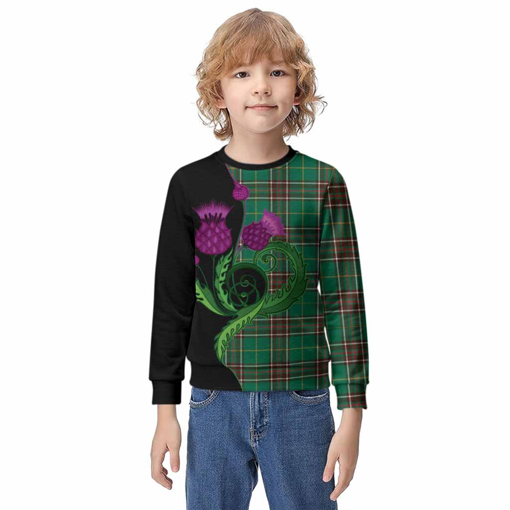 Newfoundland And Labrador Province Canada Tartan Kid Knitted Sweatshirt Traditional Scottish Thistle