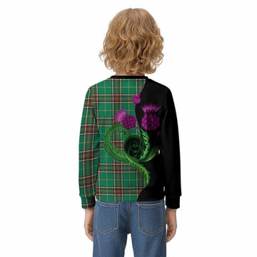 Newfoundland And Labrador Province Canada Tartan Kid Knitted Sweatshirt Traditional Scottish Thistle