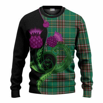 Newfoundland And Labrador Province Canada Tartan Knitted Sweater Traditional Scottish Thistle