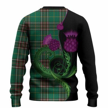 Newfoundland And Labrador Province Canada Tartan Knitted Sweater Traditional Scottish Thistle