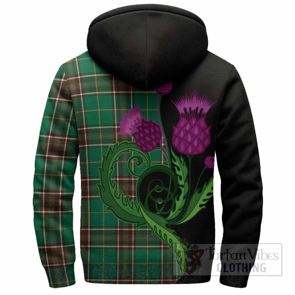 Newfoundland And Labrador Province Canada Tartan Sherpa Hoodie Traditional Scottish Thistle