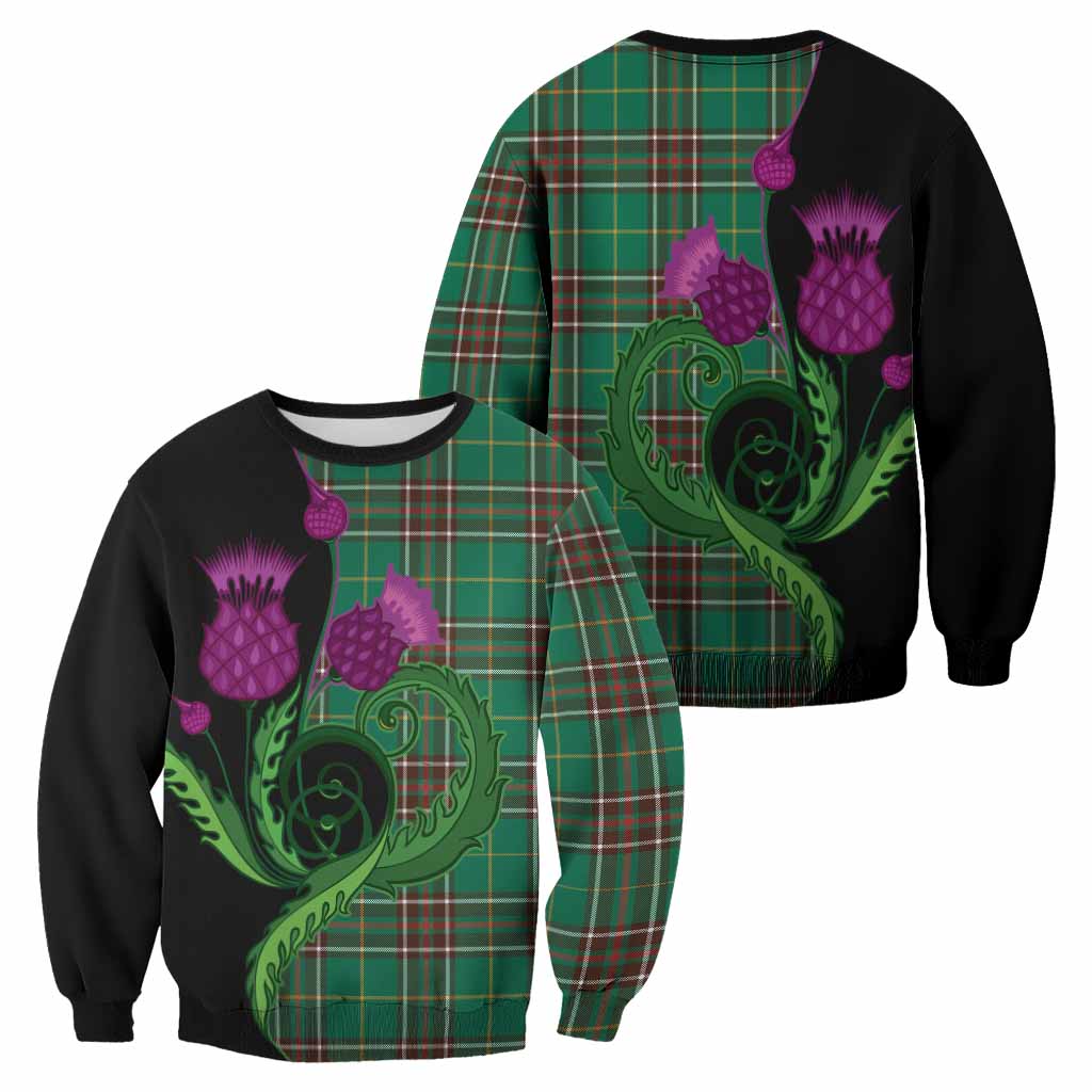 Newfoundland And Labrador Province Canada Tartan Sweatshirt Traditional Scottish Thistle