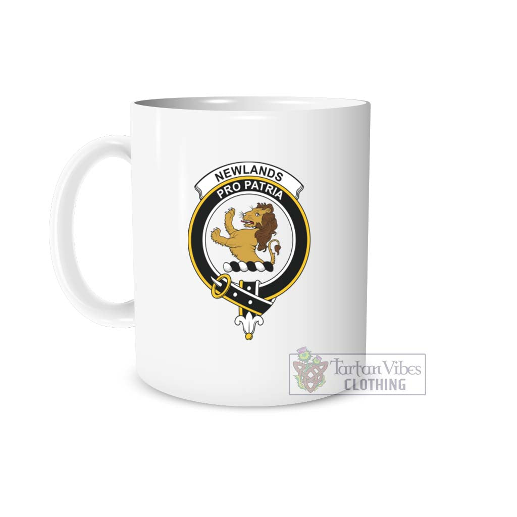 Newlands Family Crest Ceramic Mug White - 2D-tartanvibesclothing