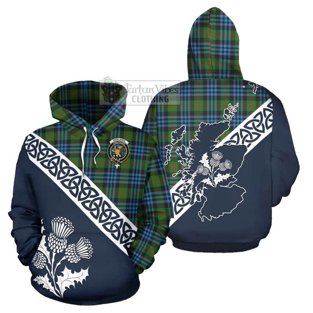 Newlands Tartan Hoodie Featuring Thistle and Scotland Map Zip Hoodie - Tartan Vibes Clothing