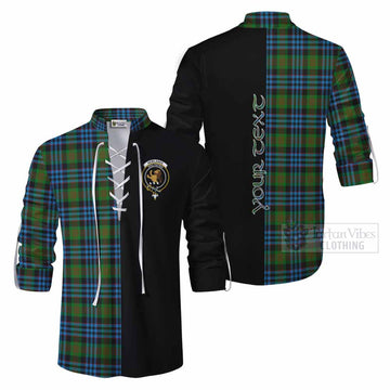 Newlands Tartan Ghillie Kilt Shirt with Family Crest and Half Of Me Style Men - Tartan Vibes Clothing