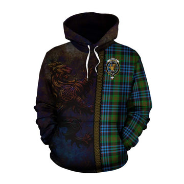 Newlands Tartan Family Crest Cotton Hoodie Alba Gu Brath Be Brave Lion Ancient Style