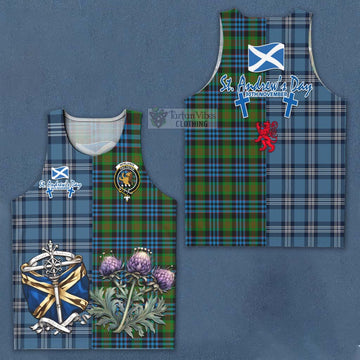 Newlands Tartan Men's Tank Top Happy St. Andrew's Day Half Tartan Style Men - Tartan Vibes Clothing