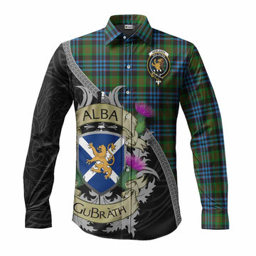 Newlands Tartan Family Crest Long Sleeve Button Shirt Lion Rampant Royal Thistle Shield Celtic Inspired Men's Shirt S - Tartan Vibes Clothing