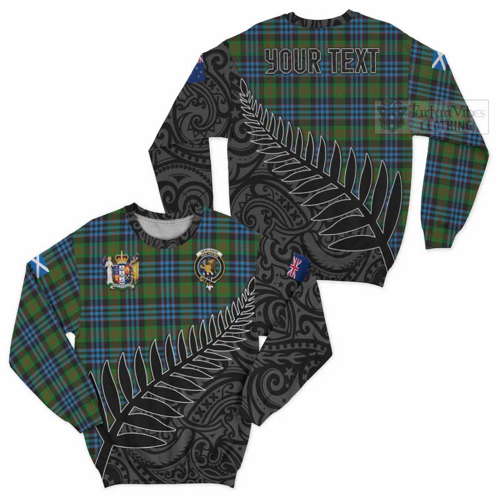 Newlands Crest Tartan Sweatshirt with New Zealand Silver Fern Half Style Unisex - Tartan Vibes Clothing