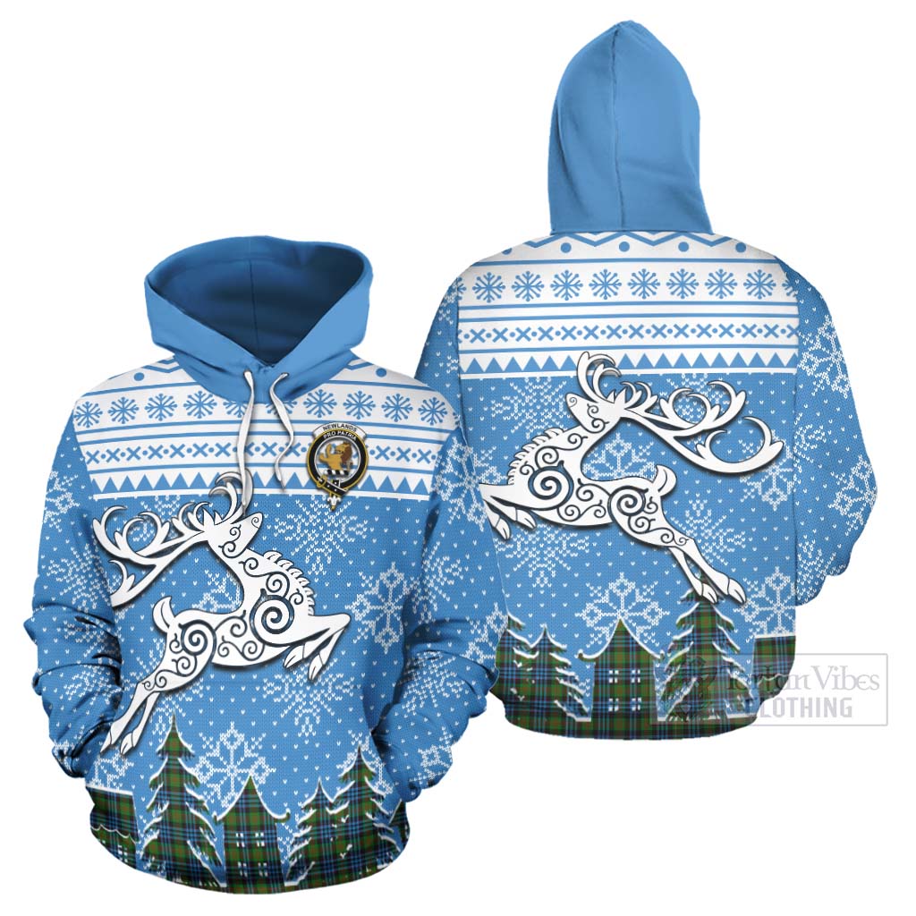 Newlands Clan Christmas Hoodie Celtic Reindeer Style Zip Hoodie - Tartan Vibes Clothing