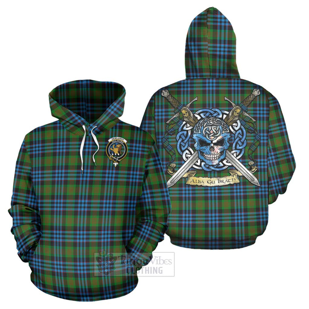 Newlands Tartan Hoodie with Family Crest Celtic Skull Style Zip Hoodie - Tartan Vibes Clothing