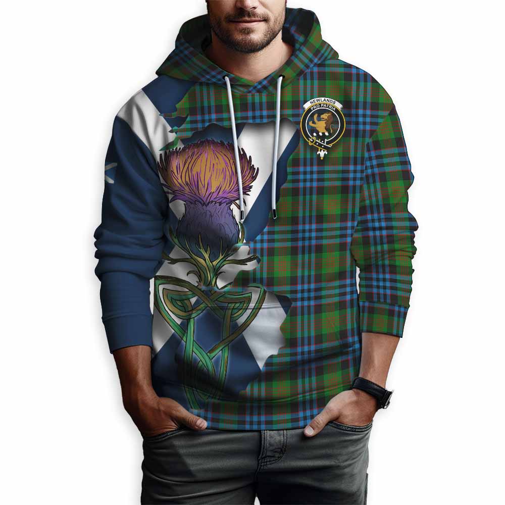 Newlands Tartan Family Crest Hoodie Scottish Thistle Celtic Inspired Pullover Hoodie - Tartan Vibes Clothing