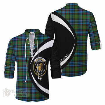 Newlands Tartan Ghillie Kilt Shirt with Family Crest Circle Style Men - Tartan Vibes Clothing