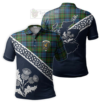 Newlands Tartan Polo Shirt Featuring Thistle and Scotland Map Kid - Tartanvibesclothing Store