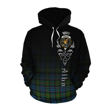 Tartan Vibes Clothing Newlands Tartan Cotton Hoodie Featuring Alba Gu Brath Family Crest Celtic Inspired
