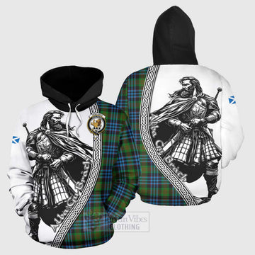 Newlands Tartan Clan Crest Hoodie with Highlander Warrior Celtic Style Zip Hoodie - Tartan Vibes Clothing