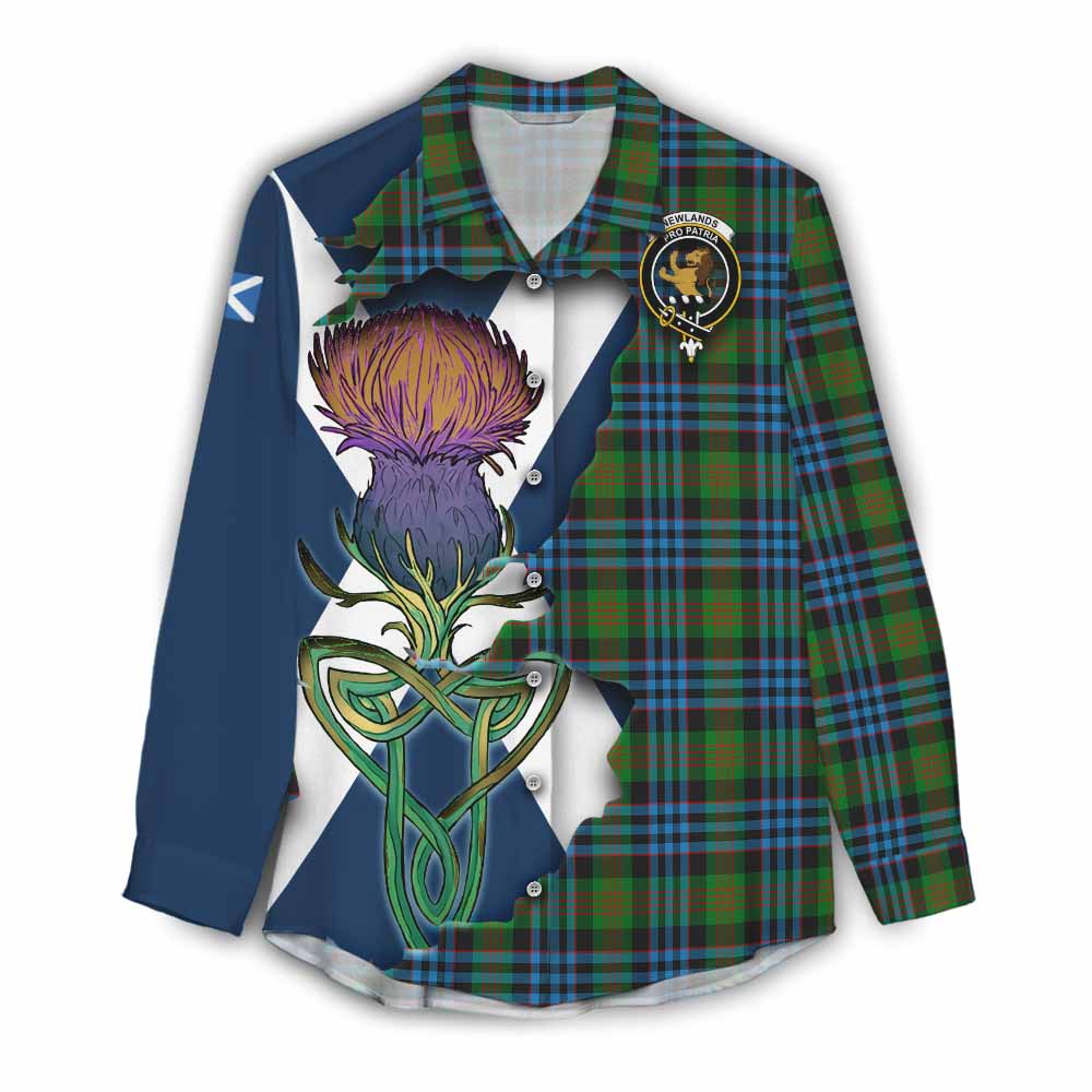Newlands Tartan Family Crest Women's Casual Shirt Scottish Thistle Celtic Inspired Female - Tartan Vibes Clothing
