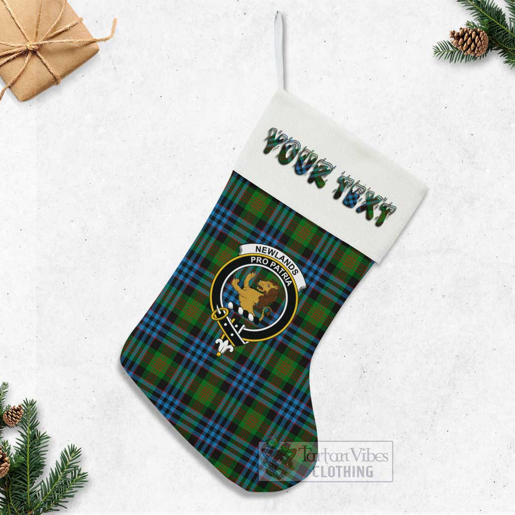 Newlands Tartan Family Crest Christmas Stocking with Personalized Text - Tartan Vibes Clothing