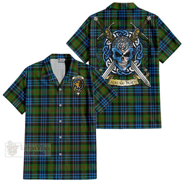 Newlands Tartan Hawaiian Shirt with Family Crest Celtic Skull Style Kid - Tartan Vibes Clothing