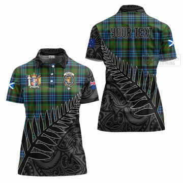 Newlands Crest Tartan Women's Polo Shirt with New Zealand Silver Fern Half Style Women - Tartan Vibes Clothing
