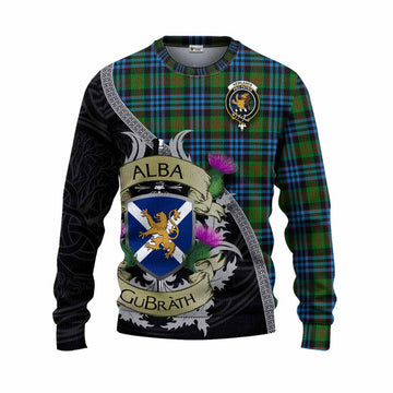Newlands Tartan Family Crest Knitted Sweater Lion Rampant Royal Thistle Shield Celtic Inspired Unisex - Tartan Vibes Clothing