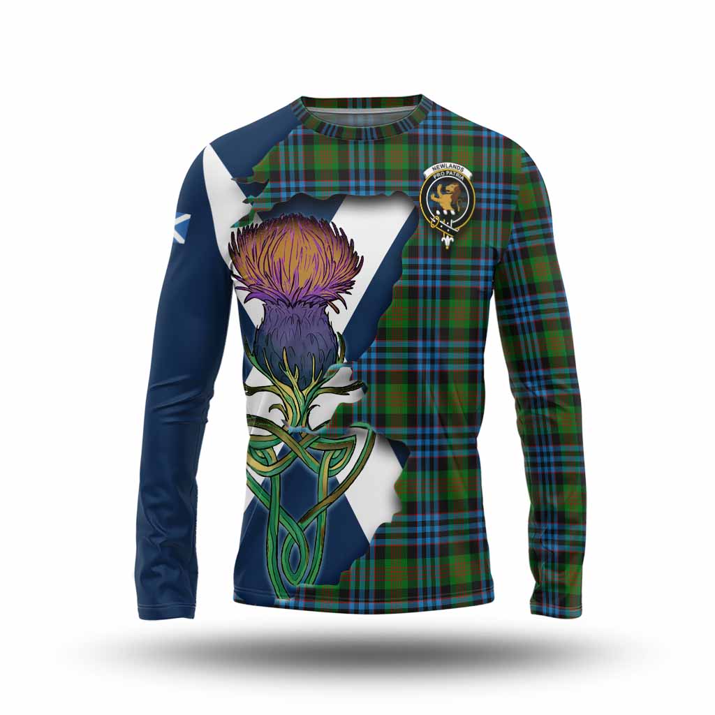 Newlands Tartan Family Crest Long Sleeve T-Shirt Scottish Thistle Celtic Inspired Unisex - Tartan Vibes Clothing