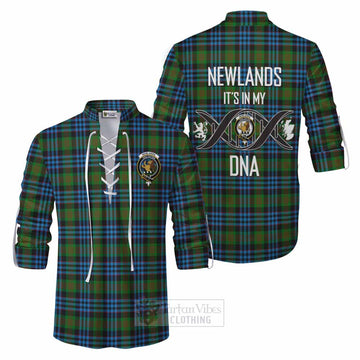 Newlands Tartan Ghillie Kilt Shirt with Family Crest DNA In Me Style Men - Tartan Vibes Clothing