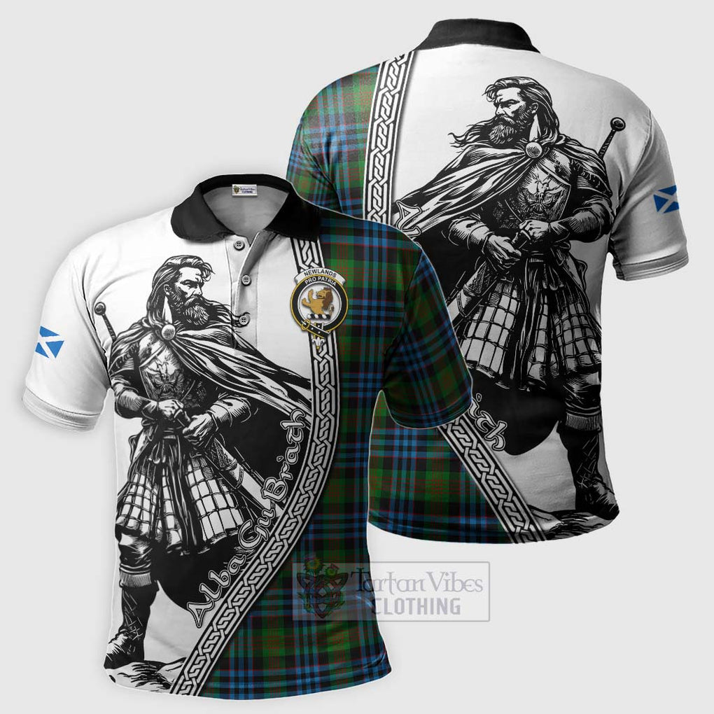Newlands Tartan Clan Crest Polo Shirt with Highlander Warrior Celtic Style Kid - Tartan Vibes Clothing