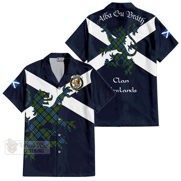 Newlands Tartan Lion Rampant Hawaiian Shirt Proudly Display Your Heritage with Alba Gu Brath and Clan Name Kid - Tartan Vibes Clothing