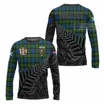 Newlands Crest Tartan Long Sleeve T-Shirt with New Zealand Silver Fern Half Style Unisex - Tartan Vibes Clothing