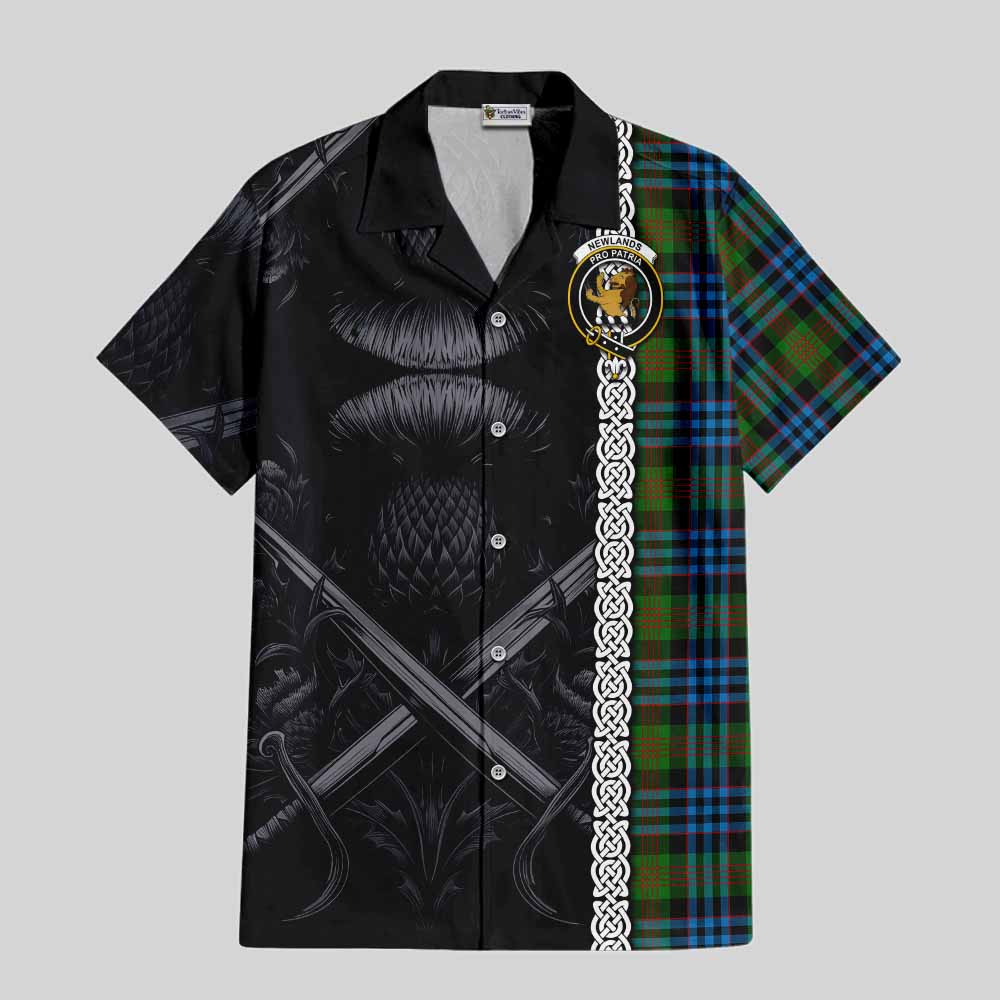 Newlands Tartan Hawaiian Shirt with Family Crest Cross Sword Thistle Celtic Vibes Kid - Tartan Vibes Clothing