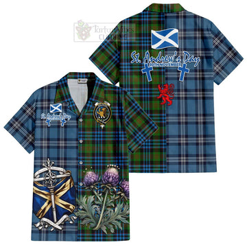 Newlands Tartan Hawaiian Shirt Happy St. Andrew's Day Half Tartan Style Kid - Tartan Vibes Clothing
