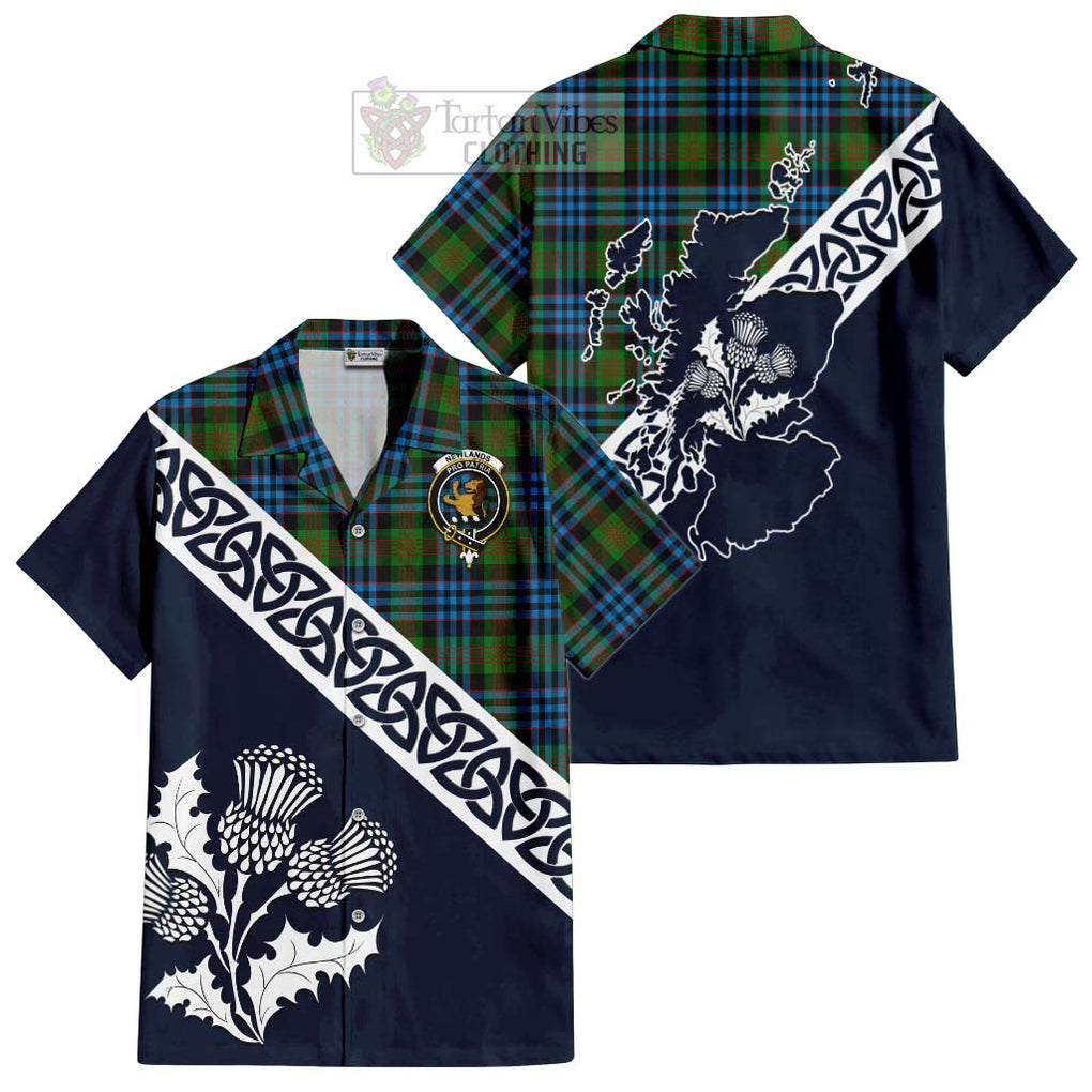 Newlands Tartan Hawaiian Shirt Featuring Thistle and Scotland Map Kid - Tartan Vibes Clothing