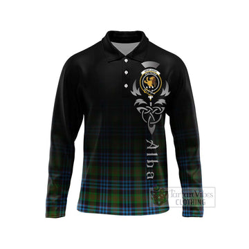 Newlands Tartan Long Sleeve Polo Shirt Featuring Alba Gu Brath Family Crest Celtic Inspired Unisex - Tartan Vibes Clothing